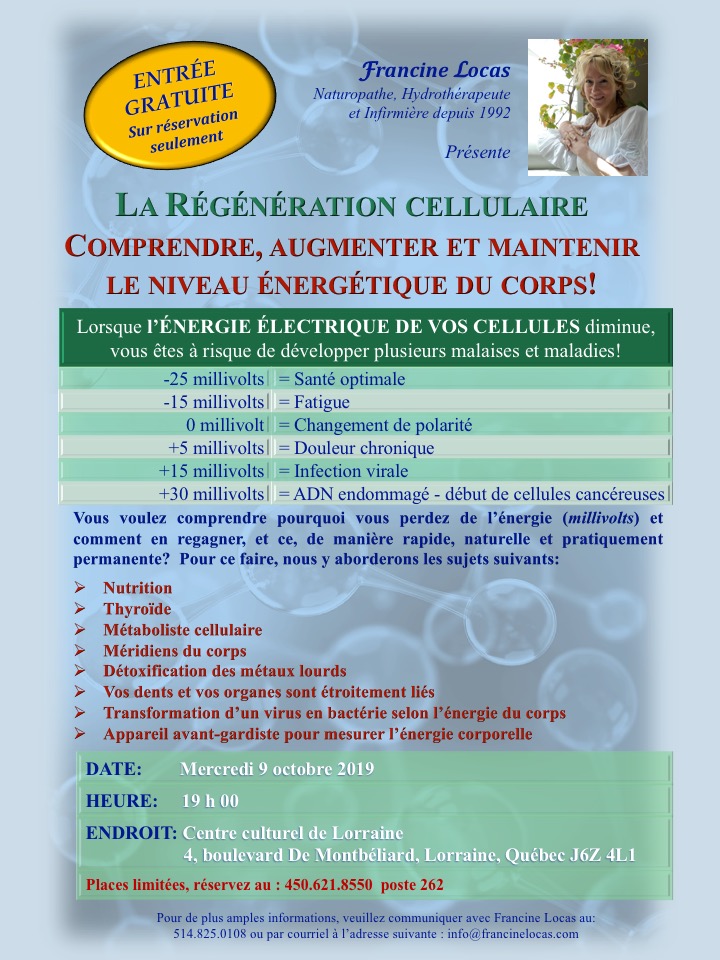 Affiche conférence_Régénération cellulaire_Aut 2019